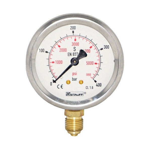 63mm Dial Face Stem Mount Pressure Gauge with NPT Connection