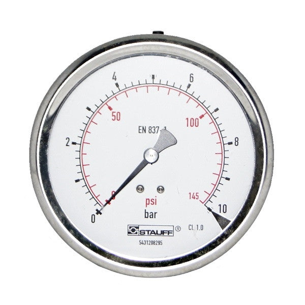 100mm Dial Face Panel Mount Pressure Gauge with BSPP Connection